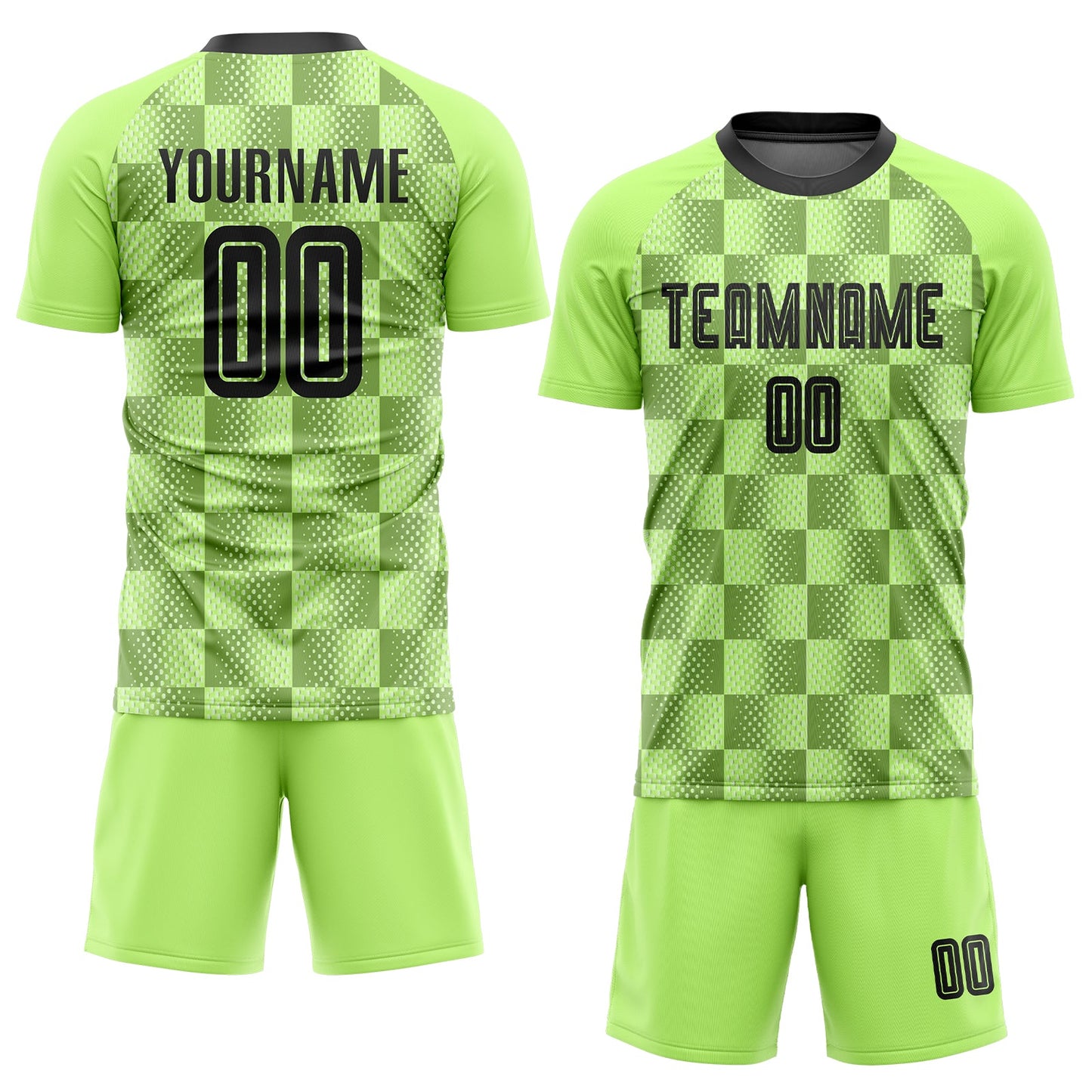 Custom Neon Green Black Third Sublimation Soccer Uniform Jersey Limited
