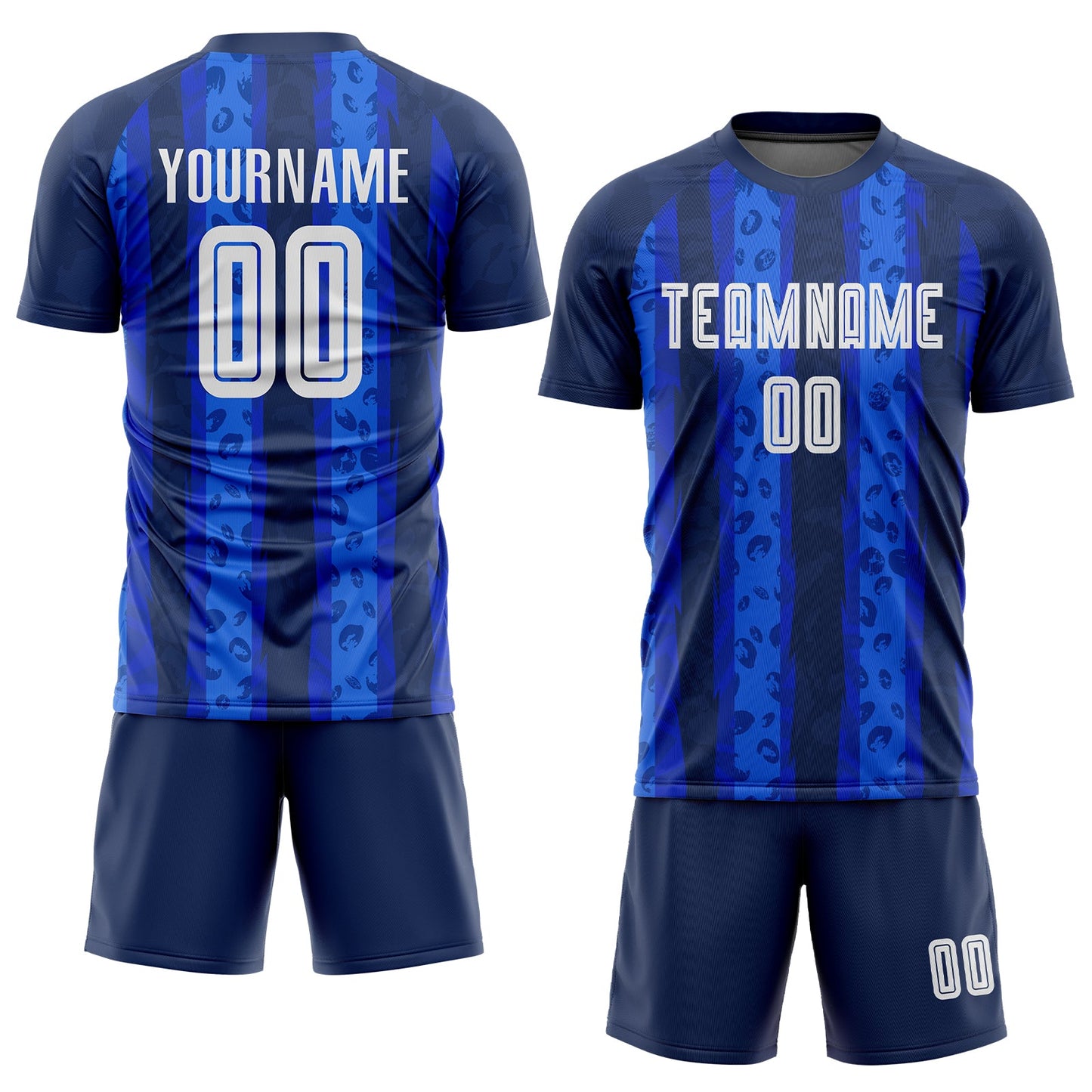 Custom Navy White-Royal Away Sublimation Soccer Uniform Jersey Limited