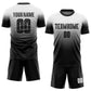 Custom White Black Sublimation Fade Fashion Soccer Uniform Jersey Limited