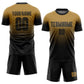 Custom Old Gold Black Sublimation Fade Fashion Soccer Uniform Jersey Limited
