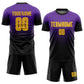 Custom Purple Gold-Black Sublimation Fade Fashion Soccer Uniform Jersey Limited