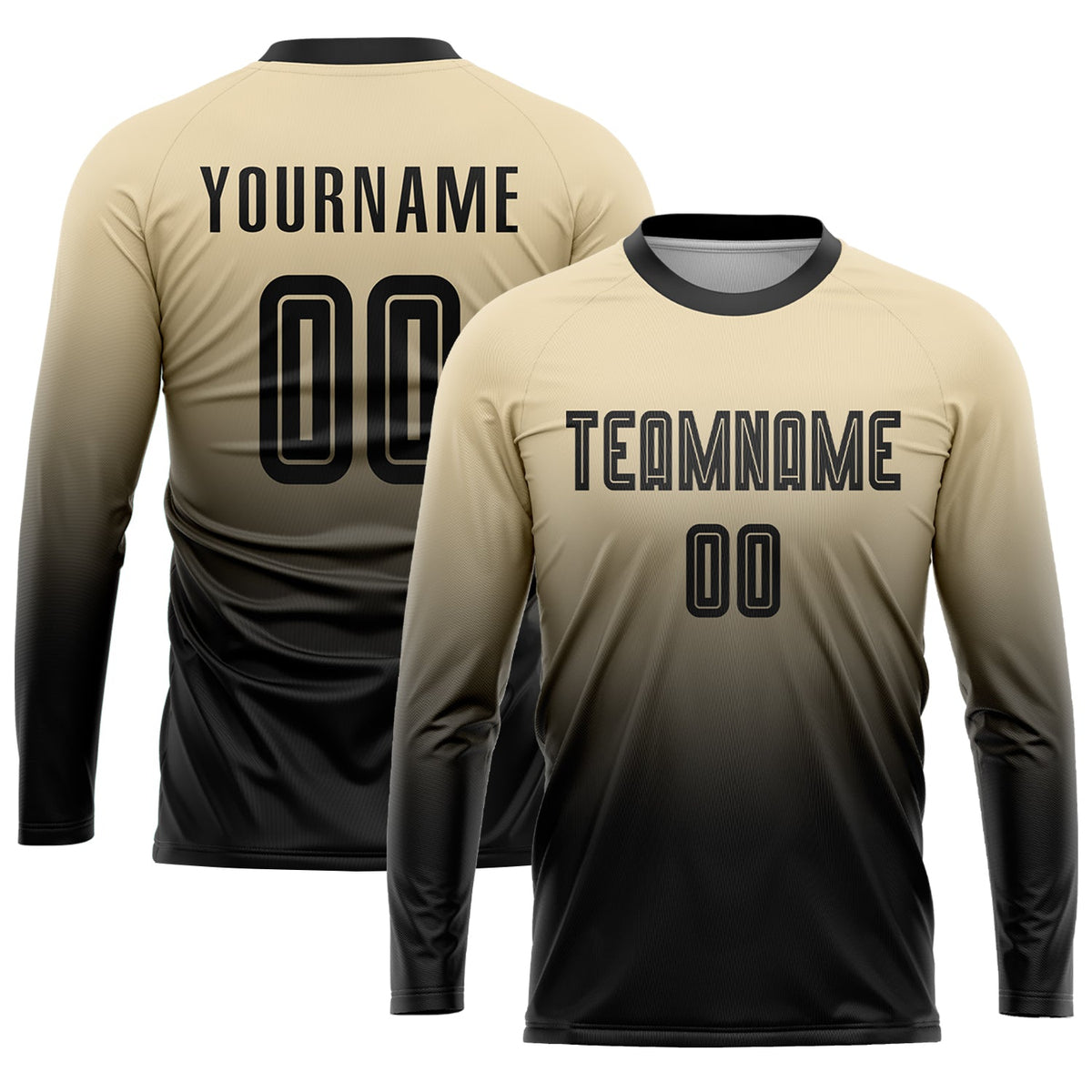 Custom Cream Black Sublimation Fade Fashion Soccer Uniform Jersey Limited