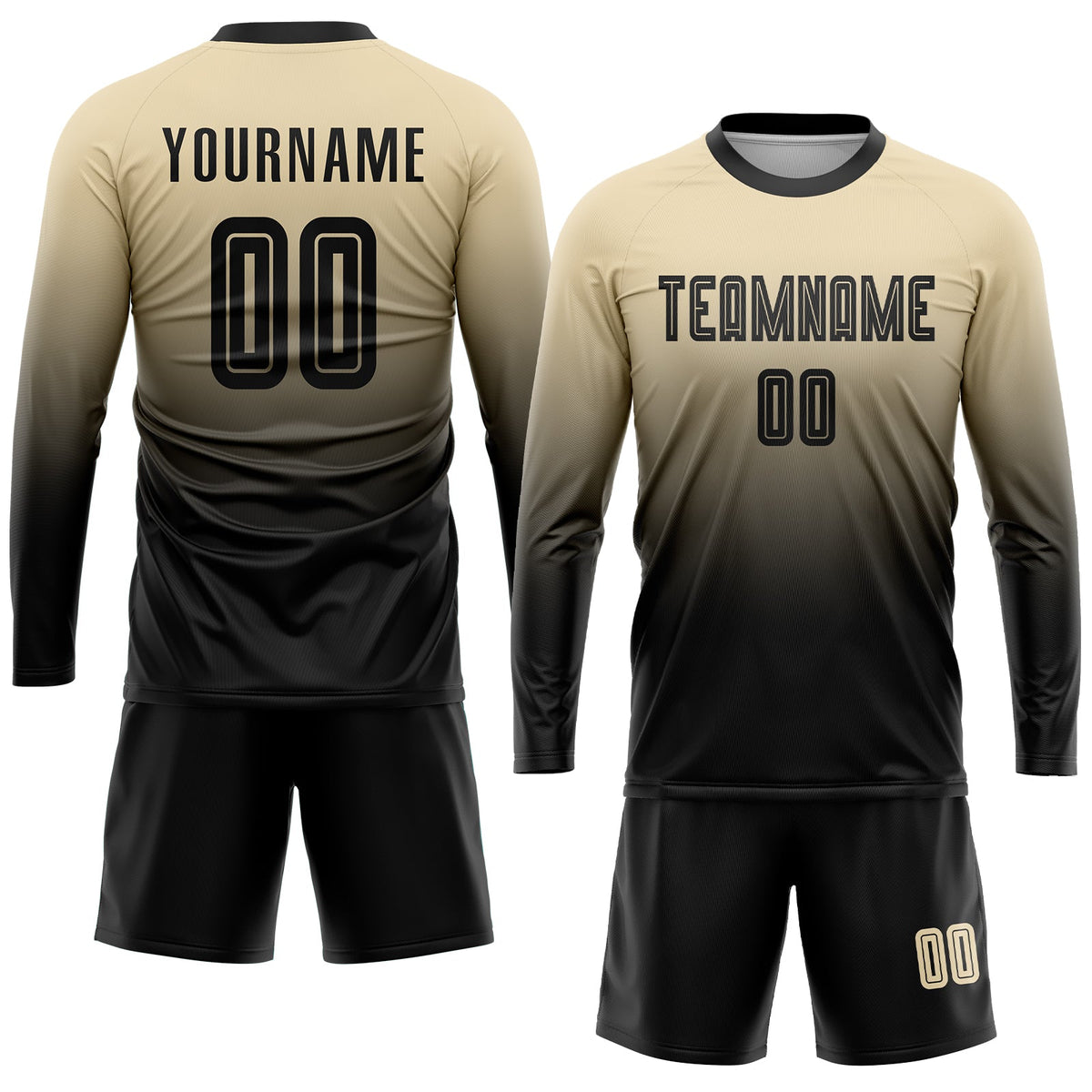 Custom Cream Black Sublimation Fade Fashion Soccer Uniform Jersey Limited