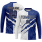 Custom Graffiti Pattern Royal White-Old Gold Scratch Sublimation Soccer Uniform Jersey Limited