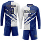 Custom Graffiti Pattern Royal White-Old Gold Scratch Sublimation Soccer Uniform Jersey Limited