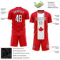 Custom Red White-Black Sublimation Canadian Flag Soccer Uniform Jersey Limited