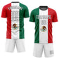 Custom Kelly Green White Red-Black Sublimation Mexican Flag Soccer Uniform Jersey Limited