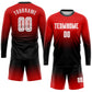 Custom Red White-Black Sublimation Long Sleeve Fade Fashion Soccer Uniform Jersey Limited