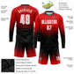 Custom Red White-Black Sublimation Long Sleeve Fade Fashion Soccer Uniform Jersey Limited