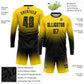 Custom Gold Black Sublimation Long Sleeve Fade Fashion Soccer Uniform Jersey Limited