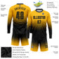 Custom Gold Black Sublimation Long Sleeve Fade Fashion Soccer Uniform Jersey Limited