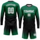 Custom Kelly Green White-Black Sublimation Long Sleeve Fade Fashion Soccer Uniform Jersey Limited