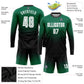 Custom Kelly Green White-Black Sublimation Long Sleeve Fade Fashion Soccer Uniform Jersey Limited