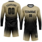 Custom Vegas Gold Black Sublimation Long Sleeve Fade Fashion Soccer Uniform Jersey Limited