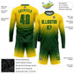Custom Gold Green Sublimation Long Sleeve Fade Fashion Soccer Uniform Jersey Limited