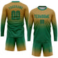 Custom Old Gold Kelly Green Sublimation Long Sleeve Fade Fashion Soccer Uniform Jersey Limited