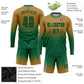 Custom Old Gold Kelly Green Sublimation Long Sleeve Fade Fashion Soccer Uniform Jersey Limited