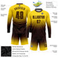 Custom Gold Brown Sublimation Long Sleeve Fade Fashion Soccer Uniform Jersey Limited