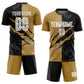 Custom Graffiti Pattern White Black-Old Gold Scratch Sublimation Soccer Uniform Jersey Limited