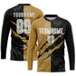 Custom Graffiti Pattern White Black-Old Gold Scratch Sublimation Soccer Uniform Jersey Limited