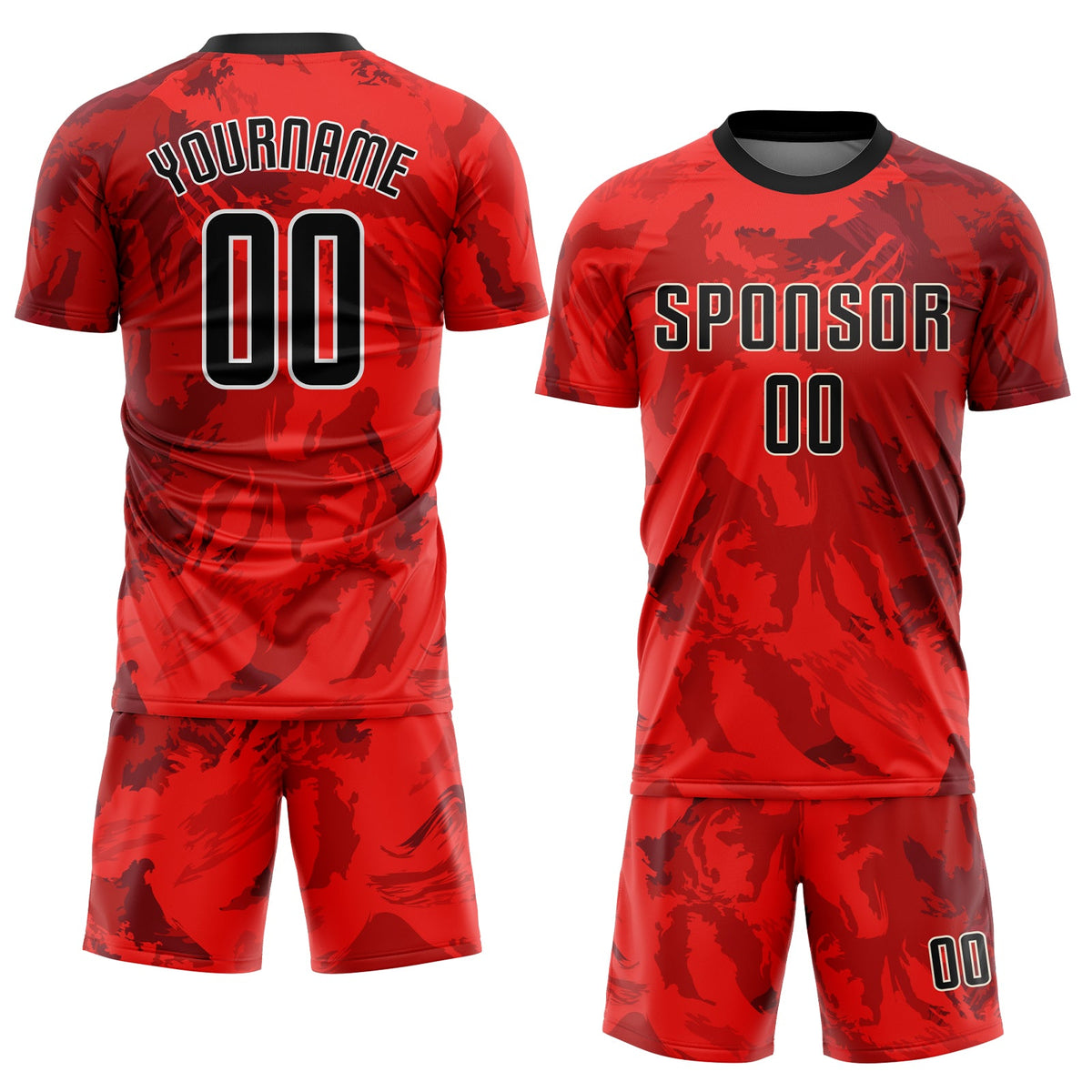 Custom Red Black-White Sublimation Soccer Uniform Jersey Limited