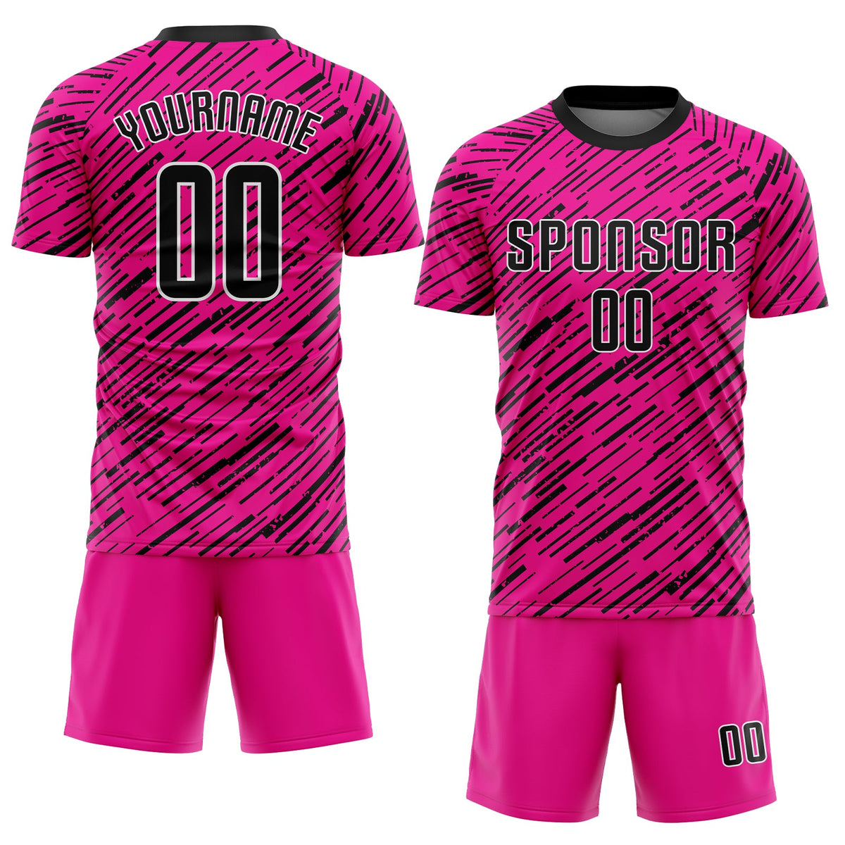 Custom Pink Black-White Sublimation Soccer Uniform Jersey Limited
