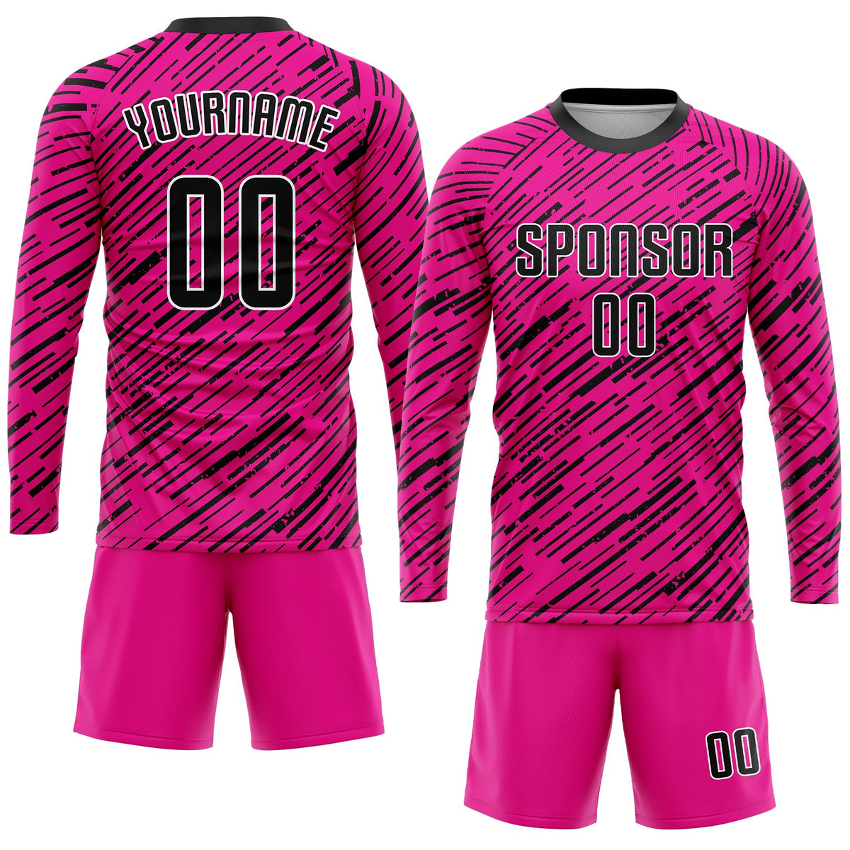 Custom Pink Black-White Sublimation Soccer Uniform Jersey Limited
