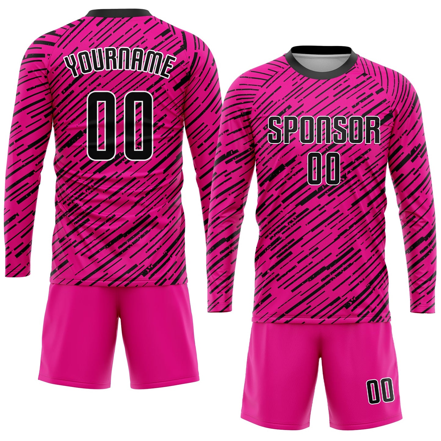 Custom Pink Black-White Sublimation Soccer Uniform Jersey Limited