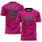 Custom Pink Black-White Sublimation Soccer Uniform Jersey