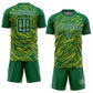 Custom Kelly Green Kelly Green-Gold Sublimation Soccer Uniform Jersey Limited