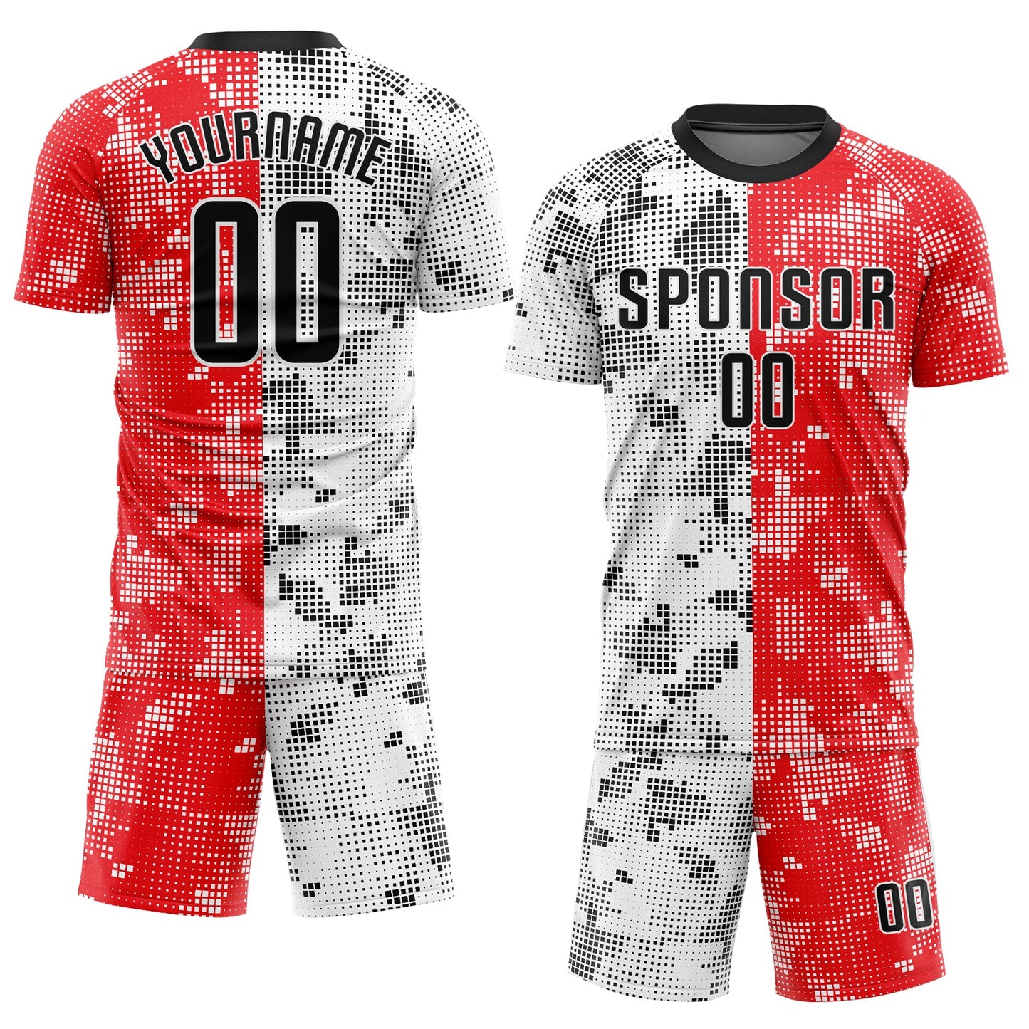 Custom Red Black-White Sublimation Soccer Uniform Jersey Limited