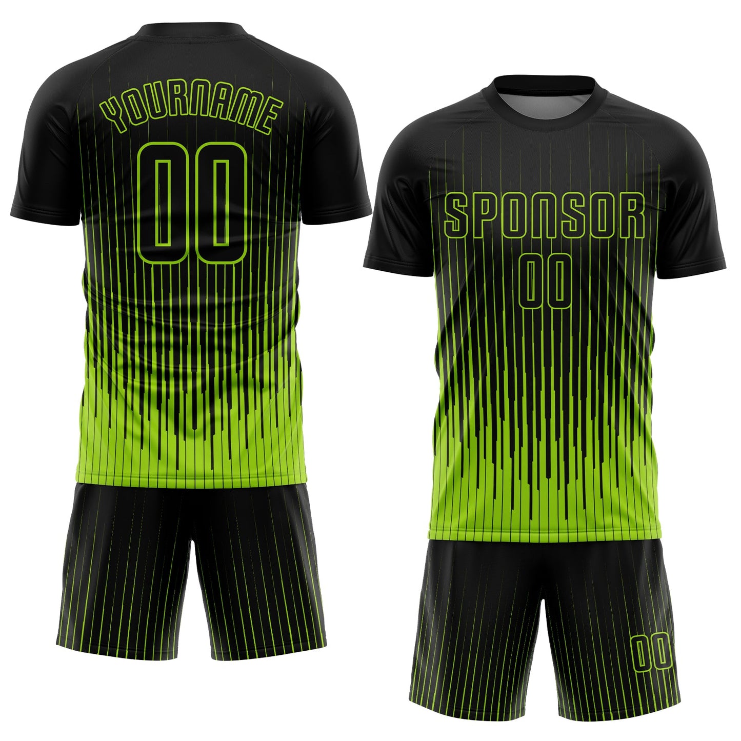 Custom Neon Green Black Sublimation Soccer Uniform Jersey Limited