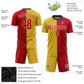 Custom Gold Red-White Sublimation Soccer Uniform Jersey Limited