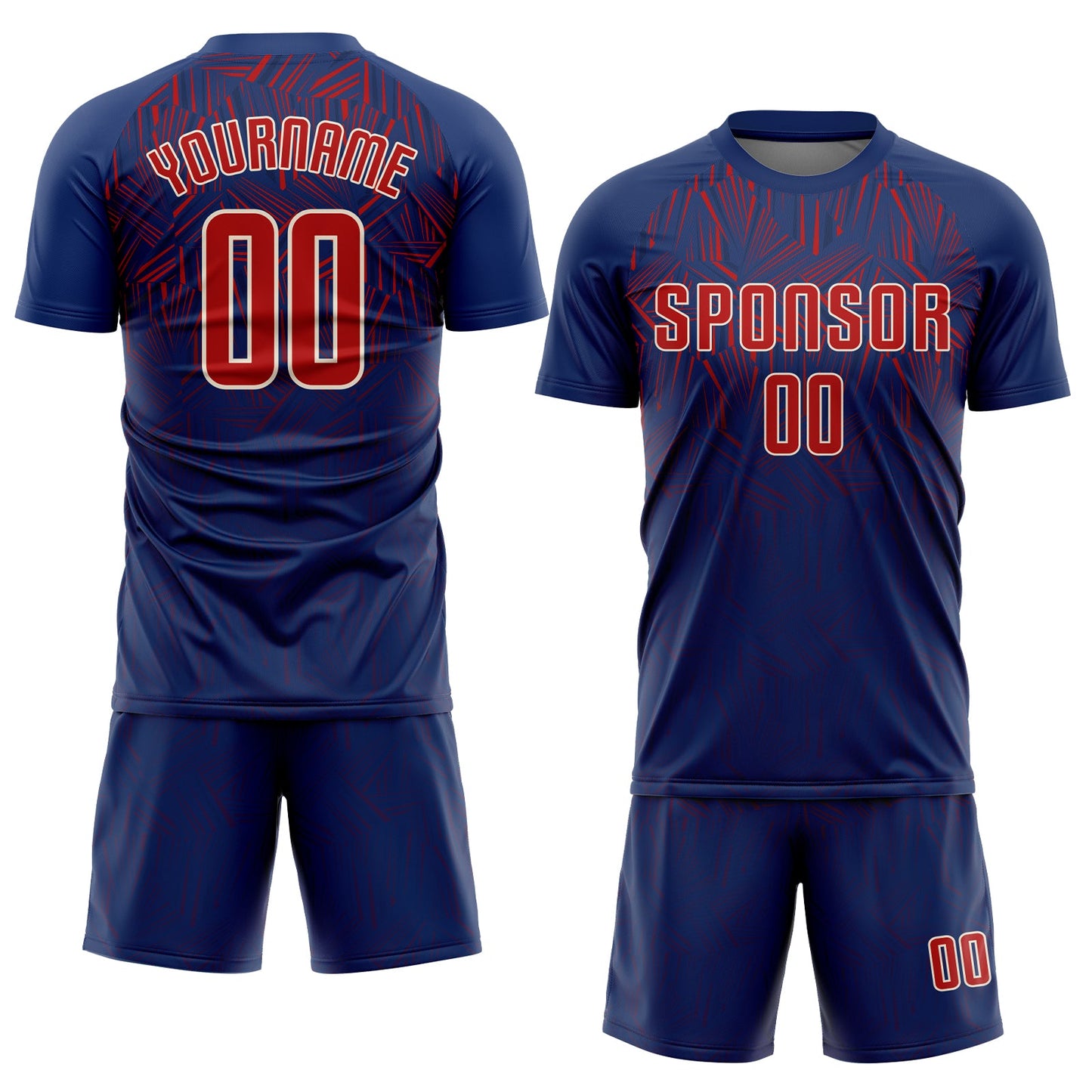 Custom Navy Red-Cream Sublimation Soccer Uniform Jersey Limited