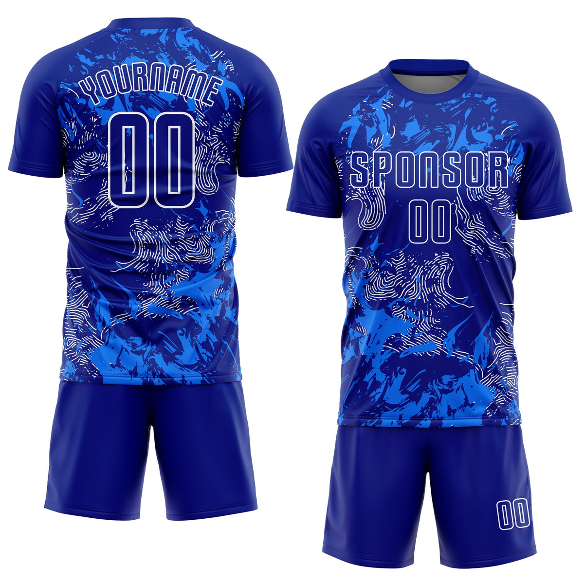 Custom Royal Royal-White Sublimation Soccer Uniform Jersey Limited
