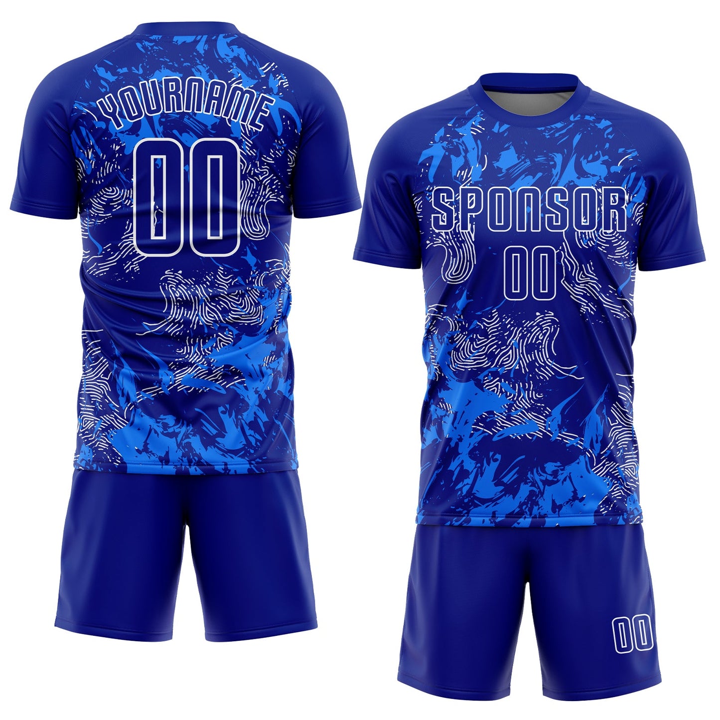 Custom Royal Royal-White Sublimation Soccer Uniform Jersey Limited