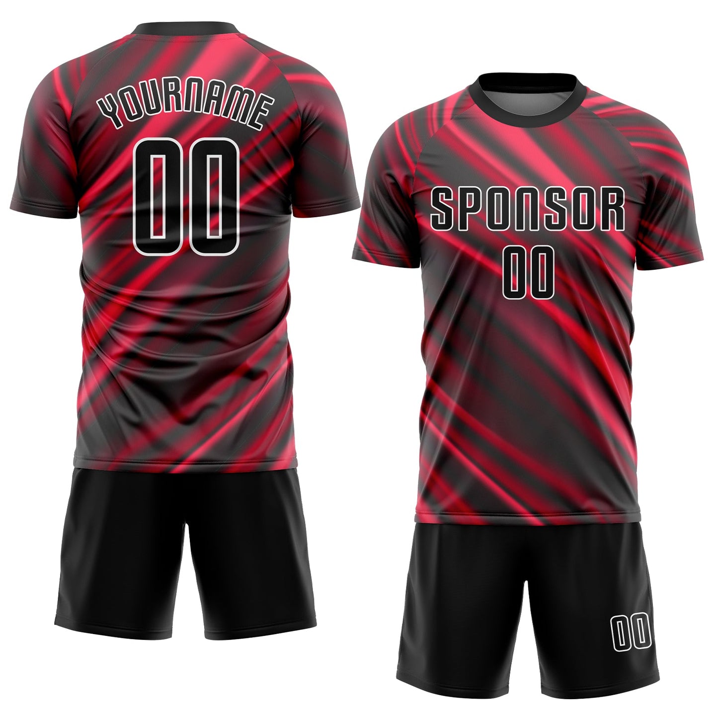 Custom Red Black-White Sublimation Soccer Uniform Jersey Limited