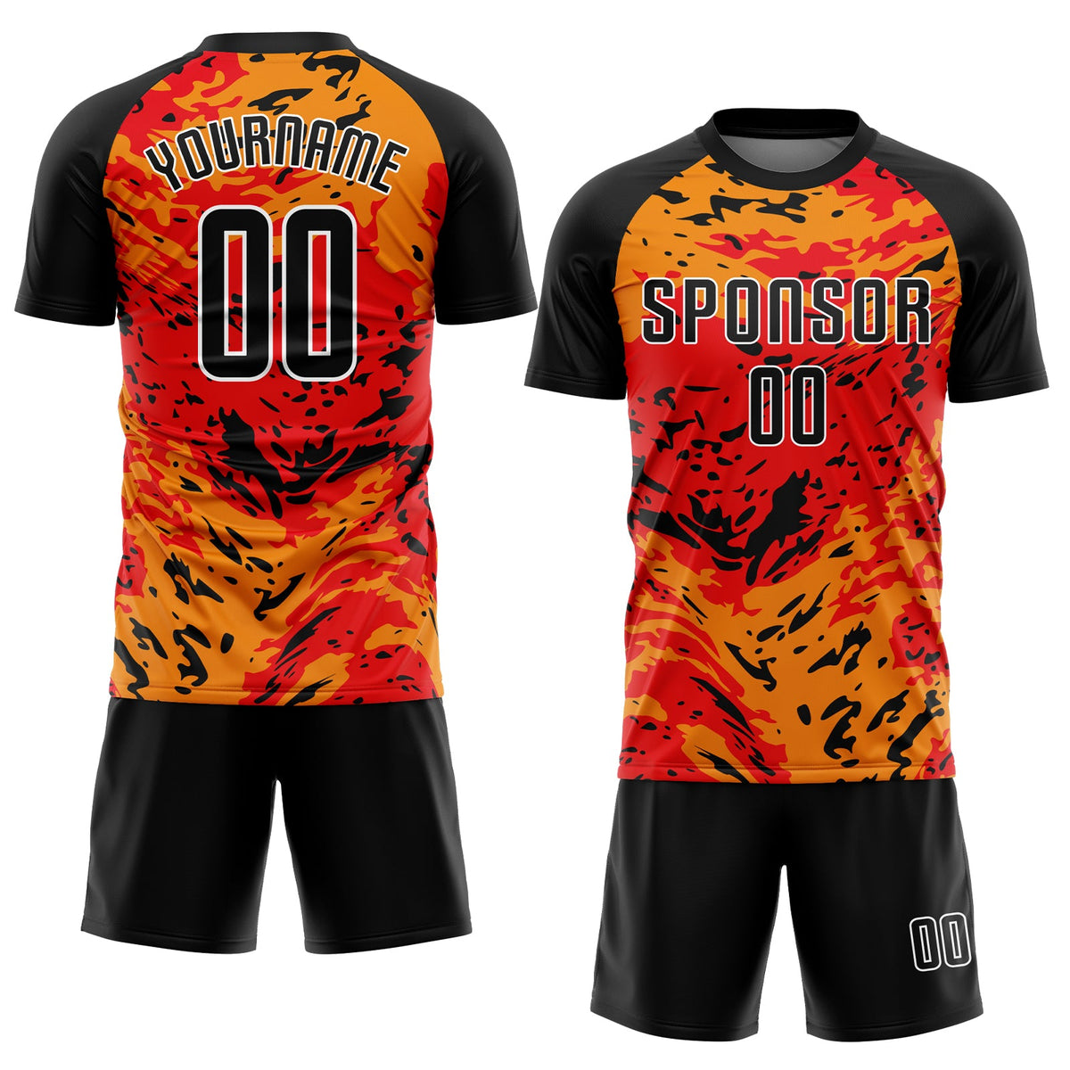 Custom Red Black-Gold Sublimation Soccer Uniform Jersey Limited