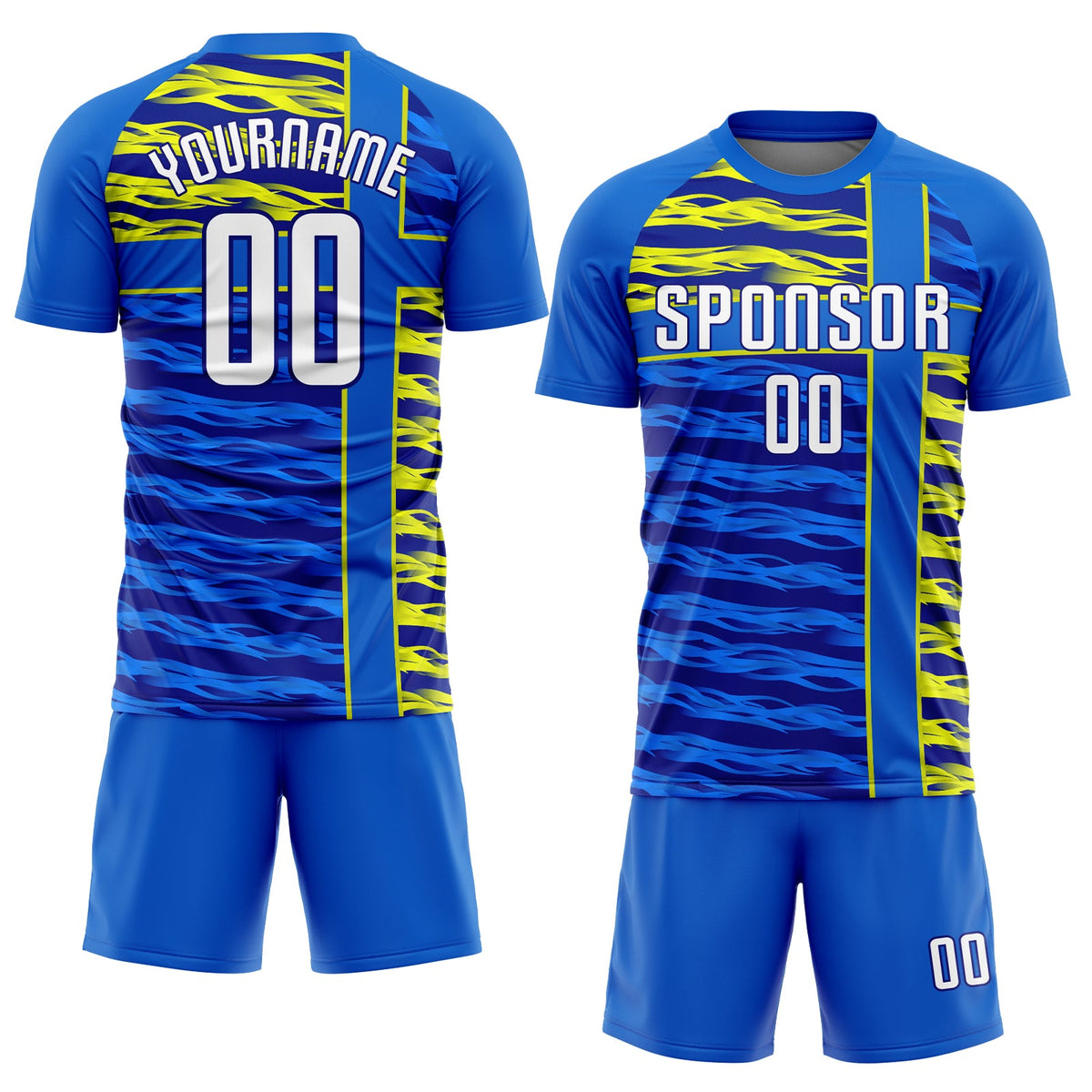 Custom Royal White Navy-Gold Sublimation Soccer Uniform Jersey Limited