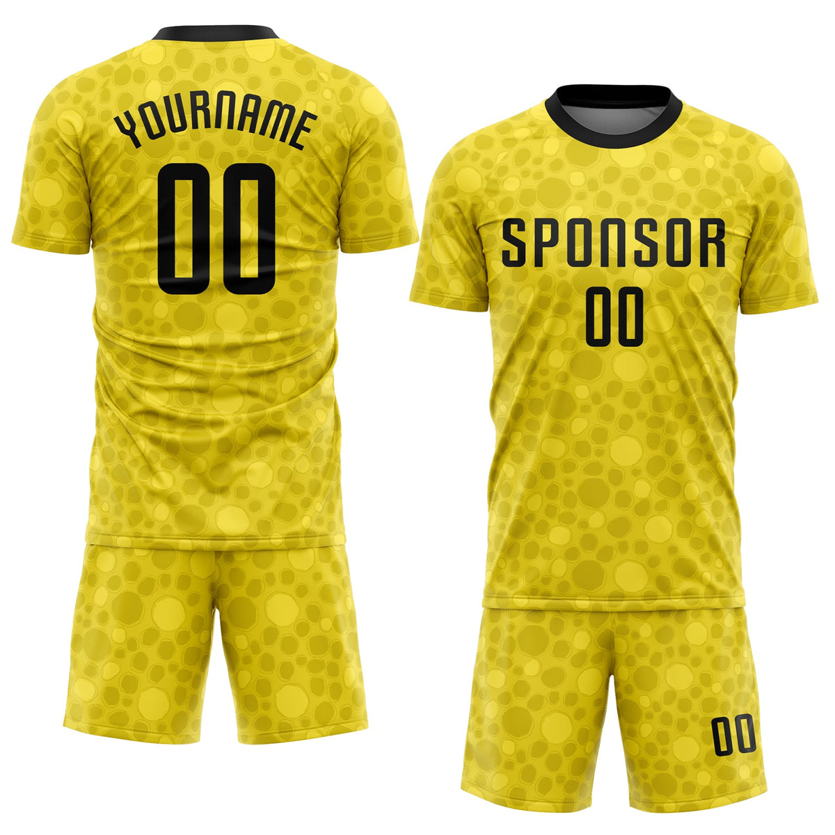 Custom Gold Black Sublimation Soccer Uniform Jersey Limited