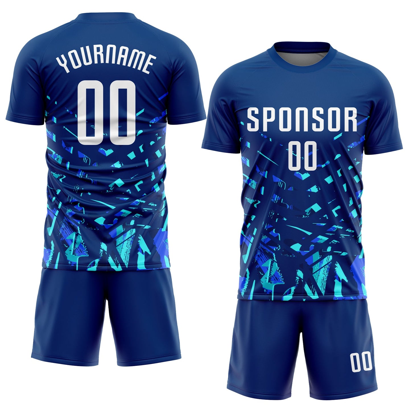 Custom Royal White-Lakes Blue Sublimation Soccer Uniform Jersey Limited