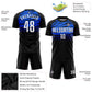 Custom Black White-Royal Sublimation Soccer Uniform Jersey Limited