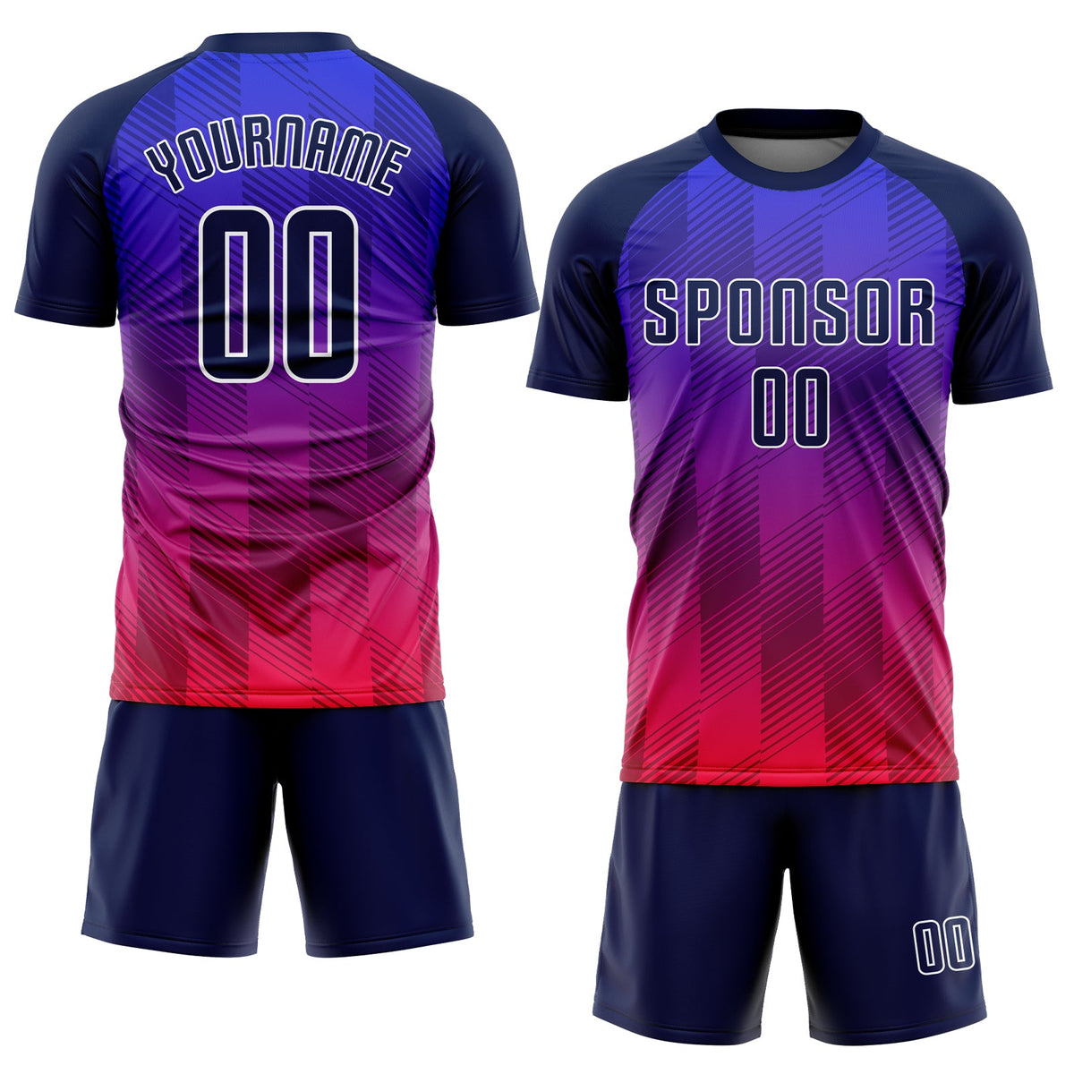 Custom Royal Navy-Hot Pink Sublimation Soccer Uniform Jersey Limited