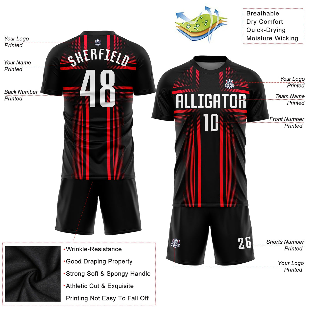 Custom Black White-Hot Pink Sublimation Soccer Uniform Jersey Limited