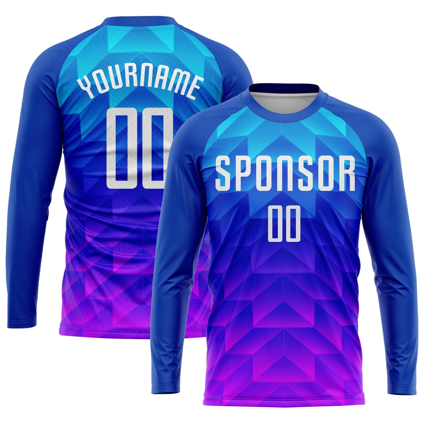 Custom Royal White Light Blue-Hot Pink Sublimation Soccer Uniform Jersey Limited