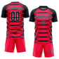 Custom Red Navy-White Sublimation Soccer Uniform Jersey Limited
