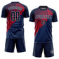 Custom Navy Navy-Red Sublimation Soccer Uniform Jersey Limited