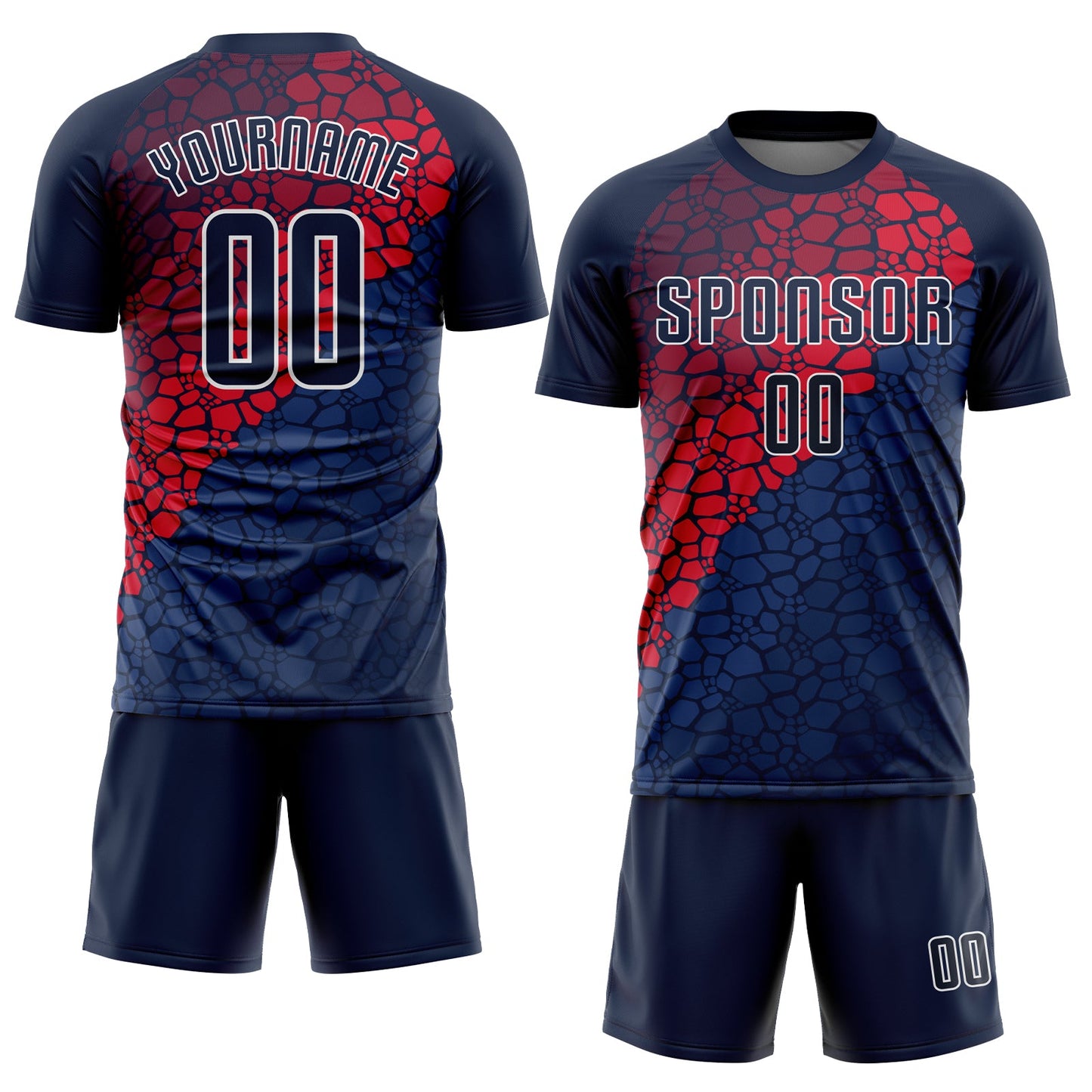 Custom Navy Navy-Red Sublimation Soccer Uniform Jersey Limited