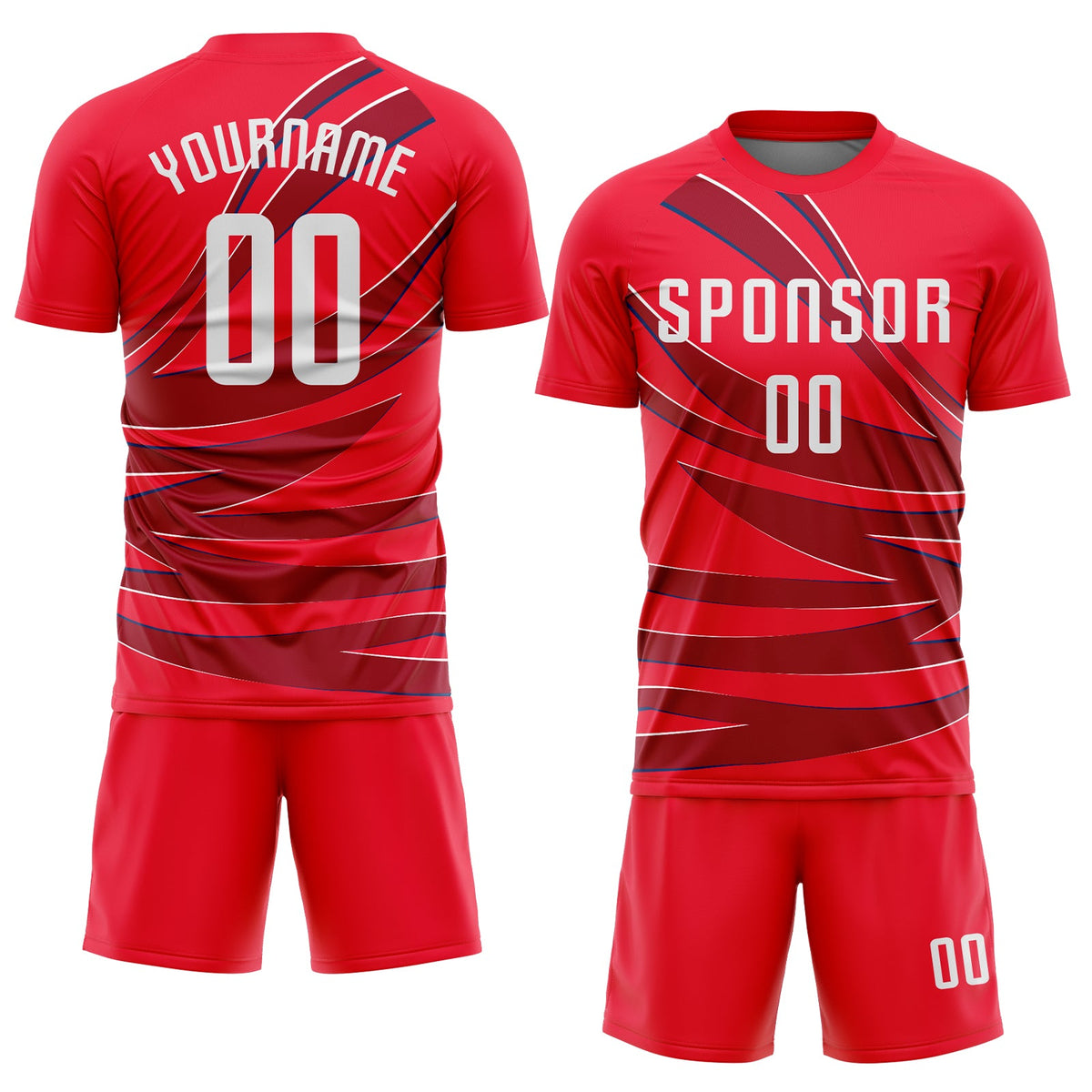 Custom Red White Sublimation Soccer Uniform Jersey Limited