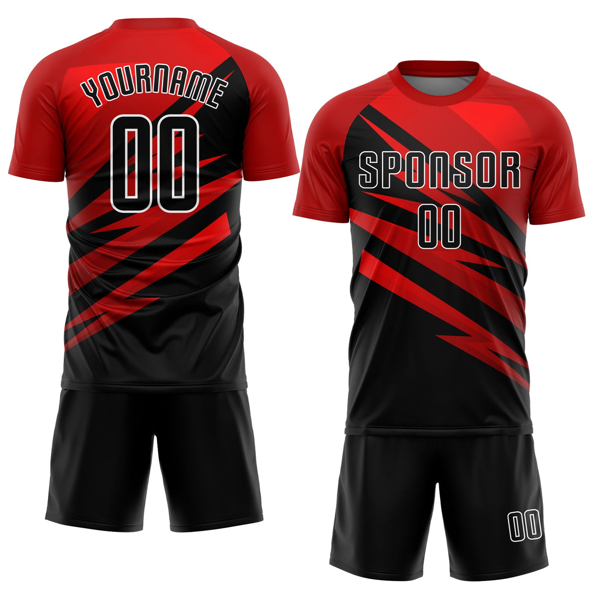 Custom Red Black-White Sublimation Soccer Uniform Jersey Limited